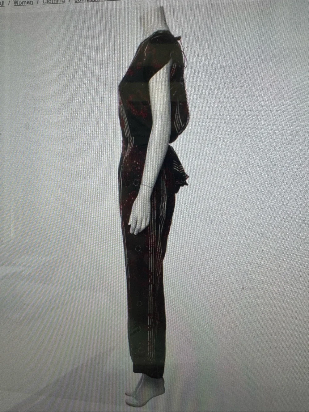 Women's black Wide-Leg Jumpsuit with Red Print by Poupette St. Barts